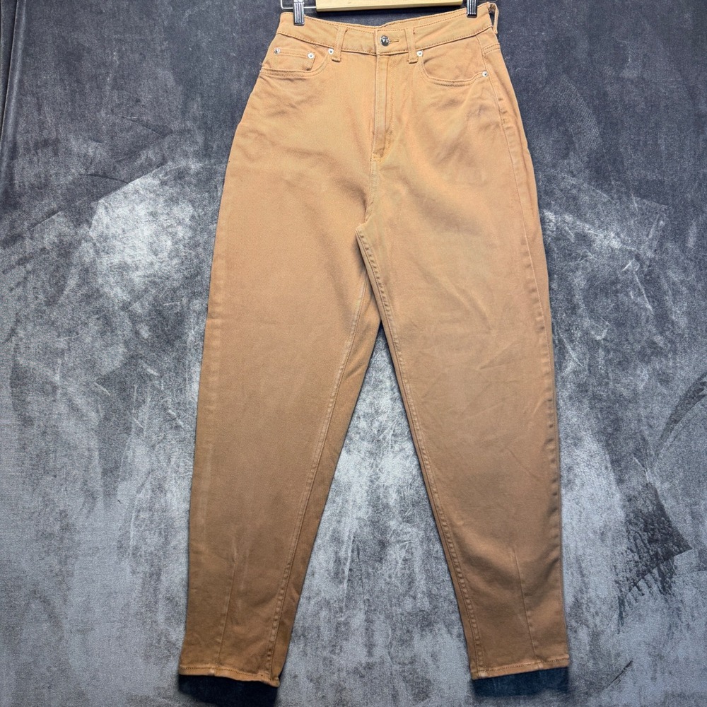 Divided H&M Jeans Womens 6 Brown Cotton Mom Tapered High Rise Solid Casual Denim